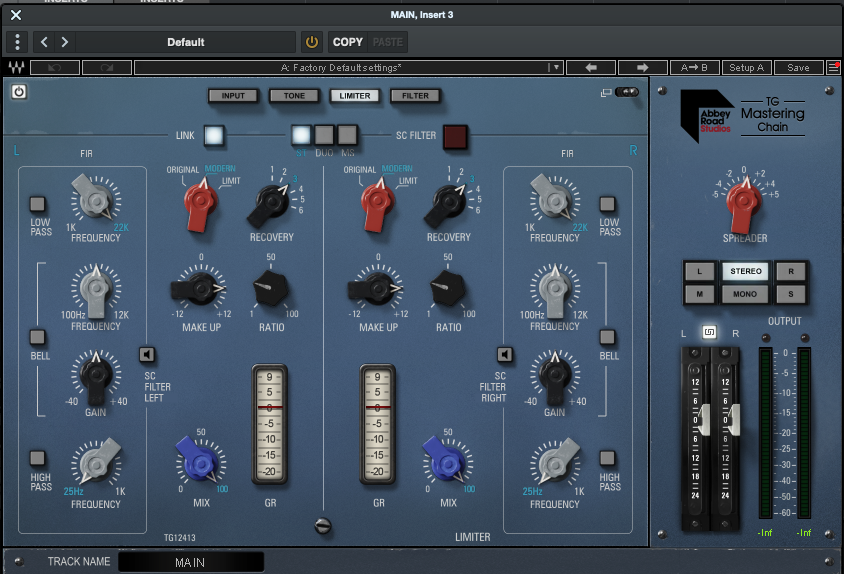 Abbey Road TG Mastering ChainのLimiter　部分